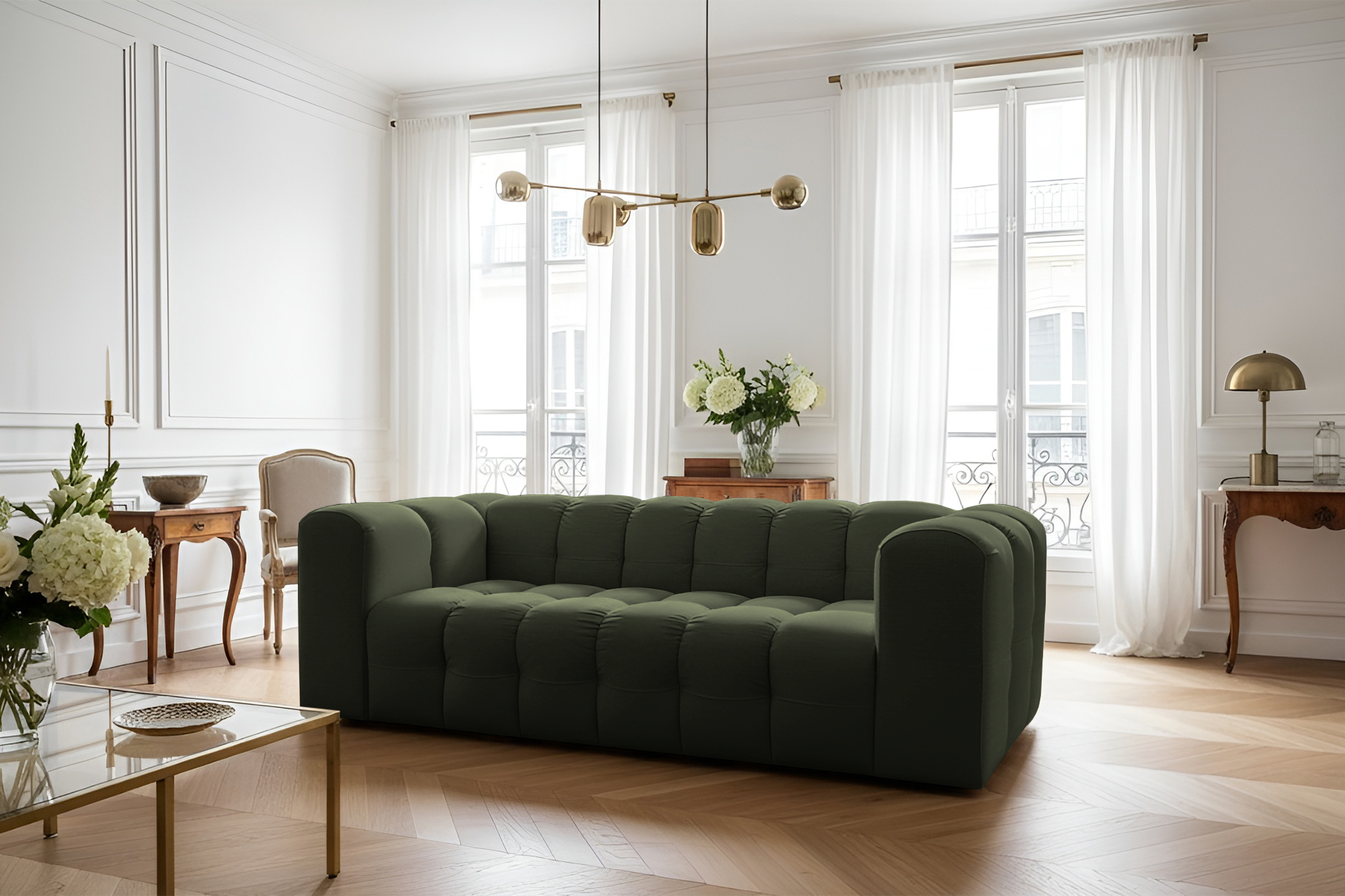 Baloo 3-Sitzer Sofa Grün Tiffany 38